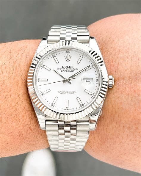 white and silver rolex|rolex datejust 41mm black.